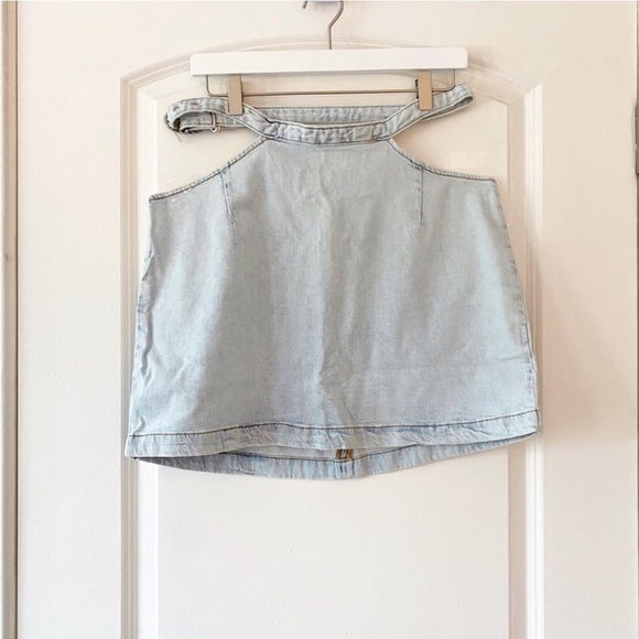 Revolve WEWOREWHAT   Cutout Denim mini skirt large - Picture 5 of 7